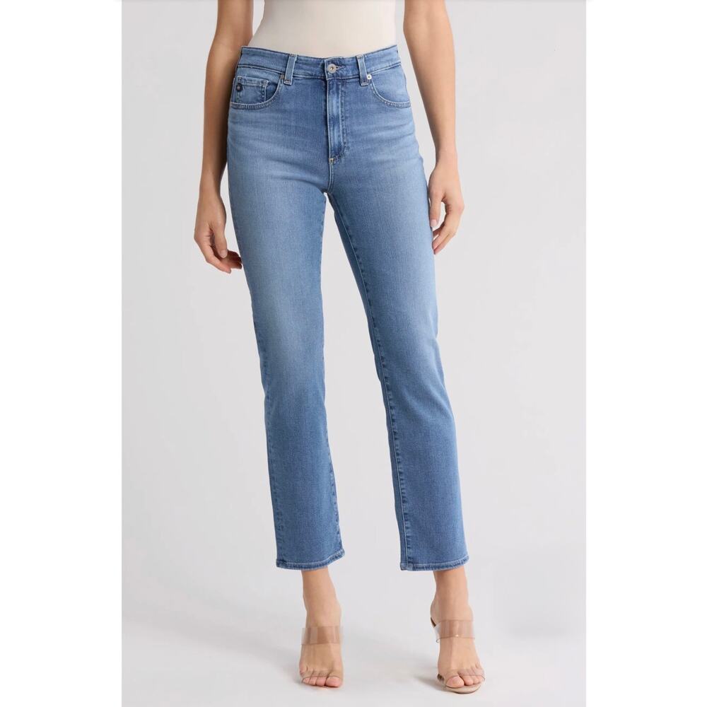 AG Adriano Goldschmied Saige Crop Jeans Womens 25 Blue Denim High-rise Straight